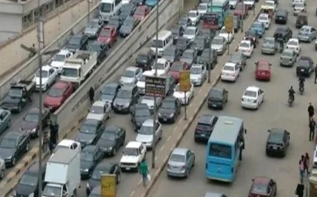أماكن الكثافات المرورية المرتفعة في محاور القاهرة والجيزة: النشرة المرورية اليوم