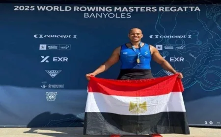 فوز مصر بذهبية وفضية في التجديف في بطولة العالم للأساتذة بإسبانيا