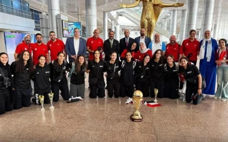 الشباب والرياضة تحتفي بعودة بعثة ناشئات السلة بعد التتويج ببطولة الأفروباسكت