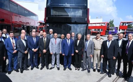 بالصور: وزير النقل يفتتح مصنع إنتاج الأتوبيسات الكهربائية في الشرقية