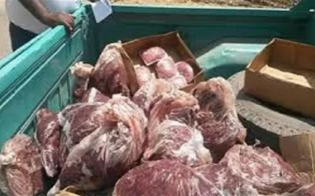 القبض على أكثر من طن ونصف من اللحوم الفاسدة في المنيا