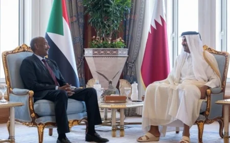 أمير قطر يناقش تعزيز جهود السلام مع رئيس مجلس السيادة السوداني الانتقالي