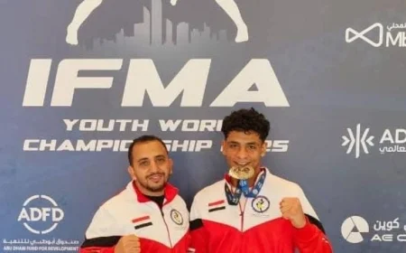 محمد تامر الجمهوري يتألق بفضية بطولة العالم للمواي تاي للشباب