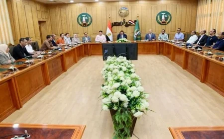 محافظ المنوفية يستعرض تقدم مشروعات حياة كريمة في أشمون والشهداء