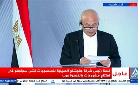 تقدير رئيس شركة هنج شنج الصينية لدعم اقتصادية قناة السويس للشركة