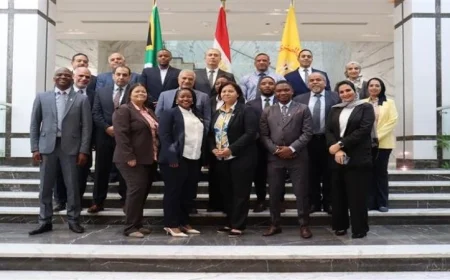 وفد أفريقي يزور البنك المركزي لاستكشاف مركز النقد في العاصمة الإدارية