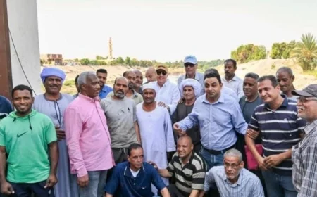 وزير الري ومحافظ أسوان يزوران محطة الري الأولى في مشروع وادي النقرة لمتابعة الأعمال