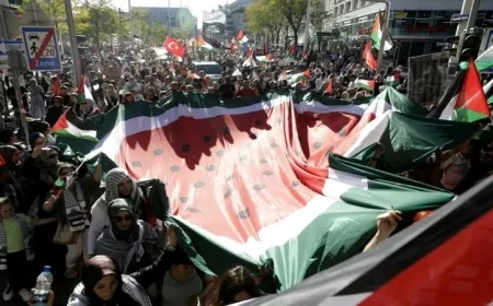 آلاف المتظاهرين في فيينا يحتجون ضد الهجوم الإسرائيلي على غزة