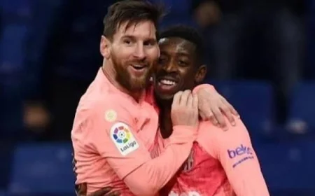 ميسي يوجه تهنئة للمتألق عثمان ديمبيلي بعد فوزه بالكرة الذهبية