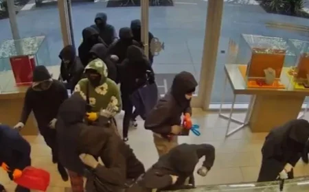 فيديو مثير لعملية سطو جماعي على متجر مجوهرات في قلب كاليفورنيا