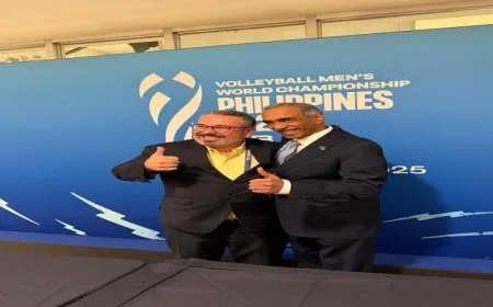 شاهد بالصور توقيع اتفاقية تعاون بين الاتحاد العربي والدولي للكرة الطائرة