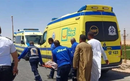 تفاصيل انقلاب أتوبيس بالمنيا والدفع بـ34 سيارة إسعاف للإنقاذ والطوارئ