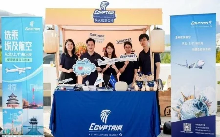 بالصور: مشاركة مميزة لمصر للطيران في الملتقى التجاري بمدينة هانزو الصينية