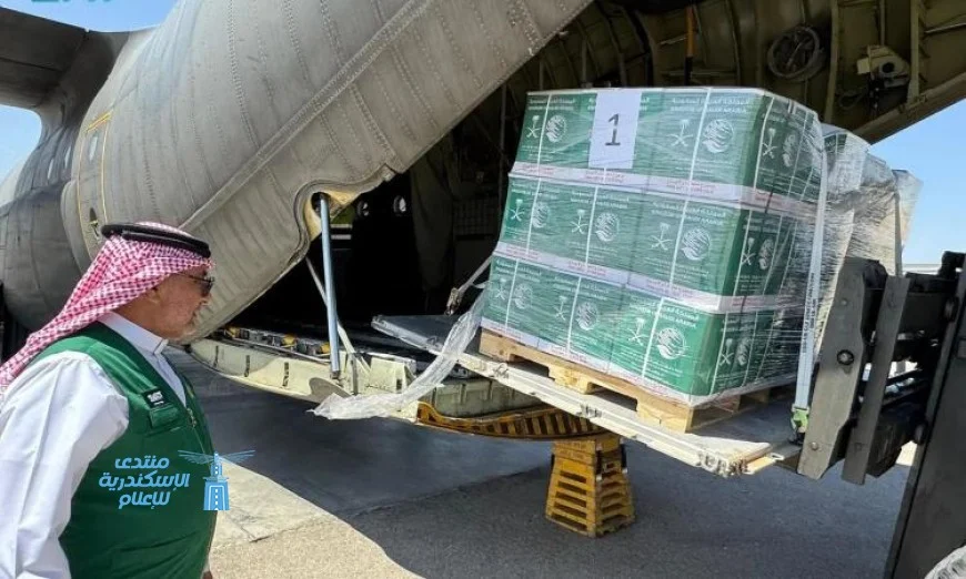 مطار العريش يستقبل الطائرة السعودية رقم 62 ضمن جهود إغاثة الفلسطينيين في غزة