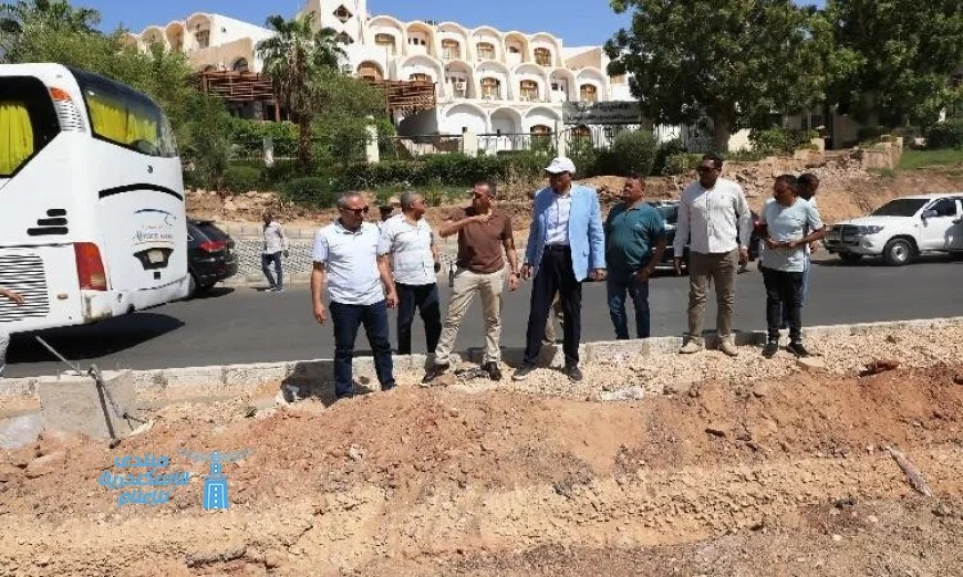 محافظ أسوان يزور مشروع تطوير وتوسعة وتجميل طريق السادات لتحسين البنية التحتية