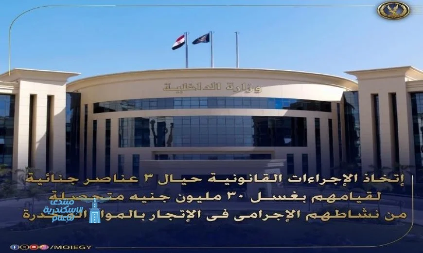 ضبط 3 متورطين في غسل 30 مليون جنيه من أموال الجريمة