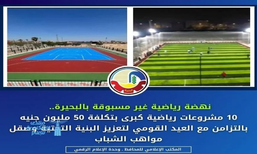 افتتاح 10 مشروعات رياضية كبرى يضيء العيد القومي لمحافظة البحيرة