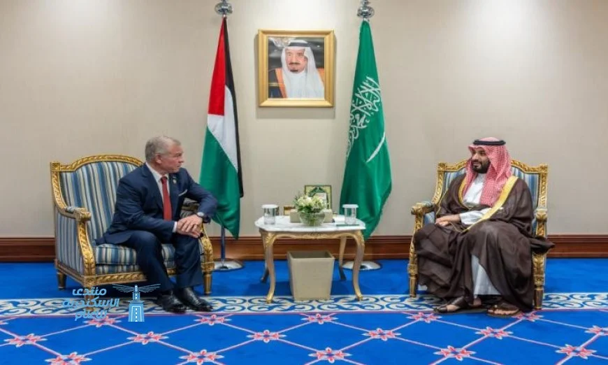 ملك الأردن وولي العهد السعودي يناقشان تعزيز العلاقات الثنائية وآخر تطورات الأوضاع بالأردن والسعودية