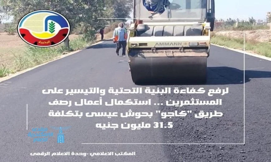 اكتمال أعمال رصف طريق كاجو بحوش عيسى بتكلفة 31.5 مليون جنيه