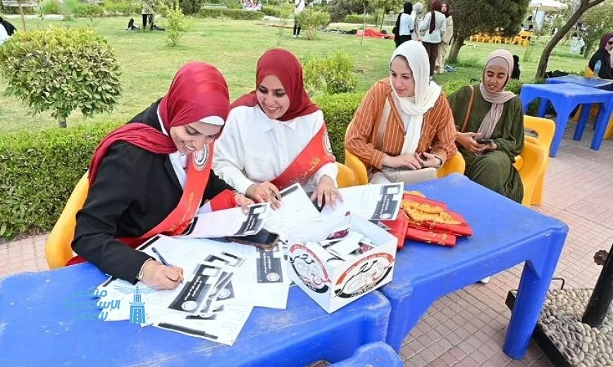 استقبال حماسي للطلاب الجدد والقدامى في جامعة الفيوم