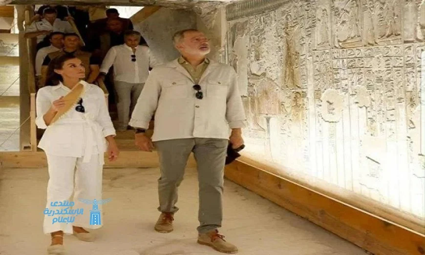 الملك والملكة الإسبان يضيئون متحف الأقصر بزيارتهم