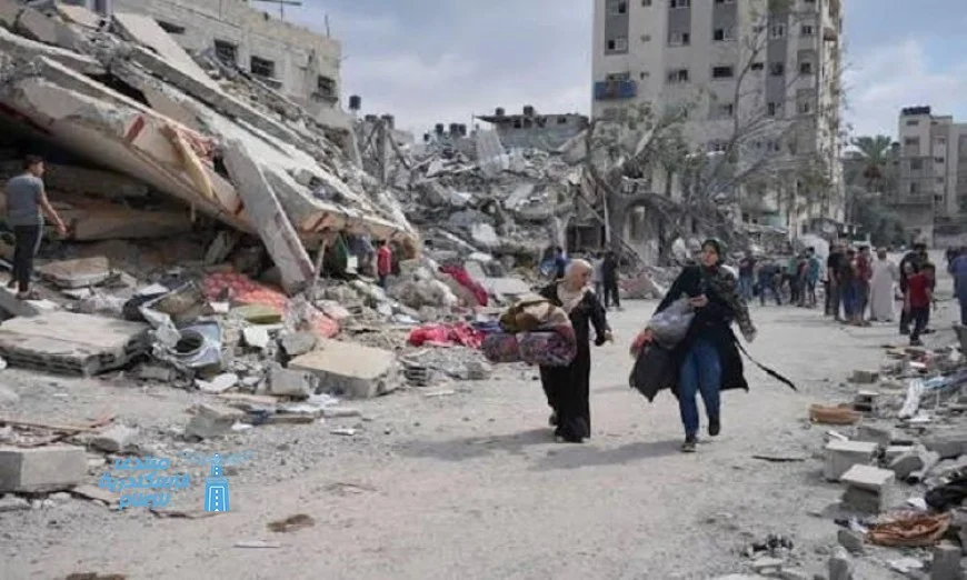 نزوح 450 ألف فلسطيني من غزة بحسب إعلان الدفاع المدني