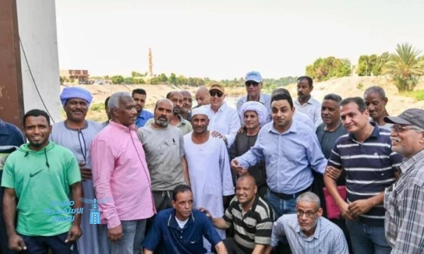 وزير الري ومحافظ أسوان يزوران محطة الري الأولى في مشروع وادي النقرة لمتابعة الأعمال