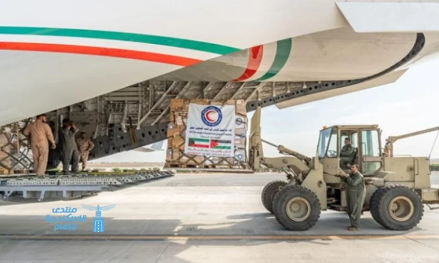 مطار العريش يستقبل طائرة مساعدات من الكويت لدعم غزة