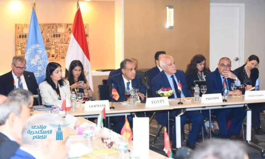 لقاء مهم لوزير الخارجية بمقر البعثة المصرية في الأمم المتحدة لبحث إعمار غزة