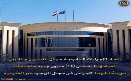 إجراءات قانونية قوية ضد شخصين بتهمة غسل أموال بقيمة 15 مليون جنيه