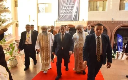 محافظ أسيوط والبابا تواضروس يدشنان كاتدرائية مارمرقس بالدير المحرق في حدث مهيب
