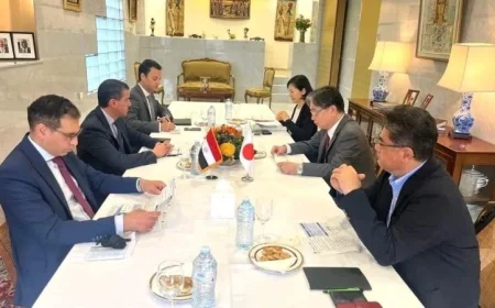 سفير مصر في اليابان يناقش فرص استثمارات البنية التحتية مع المؤسسات اليابانية في مصر