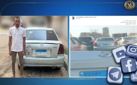 القبض على سائق سيارة طمس لوحاتها المعدنية أثناء القيادة على الكوبري
