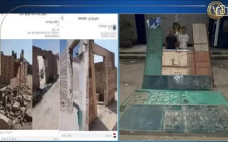 ضبط لصين متورطين بسرقة أبواب حديدية وتدمير حوائط المقابر في حلوان