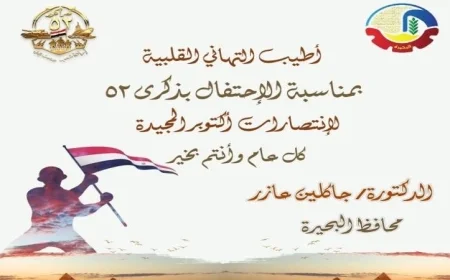 محافظ البحيرة يهنئ الرئيس السيسي والشعب المصري بذكرى انتصارات أكتوبر المجيدة