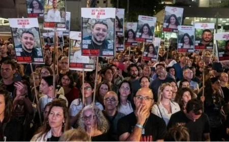 مظاهرات ضخمة في تل أبيب تدعو ترامب ونتنياهو لتحقيق وقف الحرب