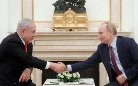 محادثة هاتفية بين بوتين ونتنياهو حول تطورات الشرق الأوسط