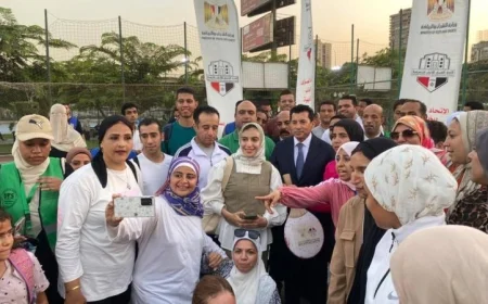 صبحي يفتتح اليوم الرياضي المميز في مركز التنمية الشبابية بالجزيرة