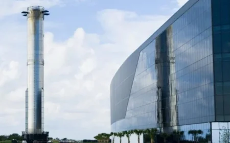 سبيس إكس تنقل صاروخ ستارشيب 11 إلى منصة الإطلاق في صورة مثيرة للانتباه