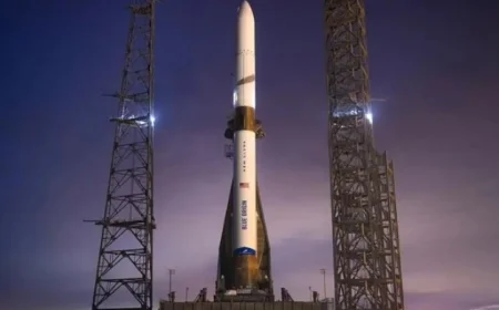 بلو أوريجين تنقل صاروخ نيو جلين القوي للاختبارات النهائية استعداداً لإطلاقه إلى المريخ