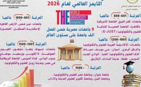 تألق 9 جامعات مصرية في تصنيف أفضل ألف جامعة على مستوى العالم