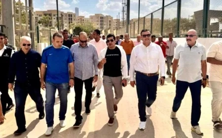 زيارة وزراء الشباب والرياضة والإسكان والعمل لنادي النادي بالعاصمة الإدارية لتعزيز البنية التحتية الرياضية
