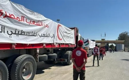 إذاعة جيش الاحتلال تعلن دخول 600 شاحنة مساعدات يومياً إلى غزة حسب الاتفاق