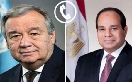 الرئيس السيسي يتواصل مع جوتيريش لبحث آخر مستجدات وقف إطلاق النار في غزة