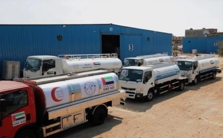 الإمارات تدعم سكان قطاع غزة بإرسال صهاريج مياه لتخفيف معاناتهم