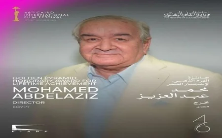 تتويج المخرج محمد عبد العزيز بجائزة الهرم الذهبي في مهرجان القاهرة السينمائي