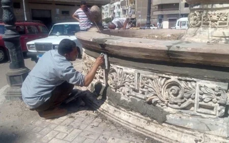 محافظة البحيرة تعزز جهود إعادة تأهيل وتجميل الميادين العامة من أجل تحسين المشهد الحضاري