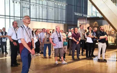 وفد ألماني رفيع ينبهر بروائع المتحف الكبير خلال احتفاليتي تخرج GUC و GIU