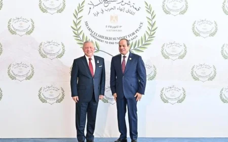 الرئيس السيسي يستضيف ملك الأردن في قمة شرم الشيخ للسلام