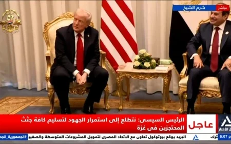 الرئيس السيسي يشيد بدور الرئيس الأمريكي في تعزيز السلام في الشرق الأوسط